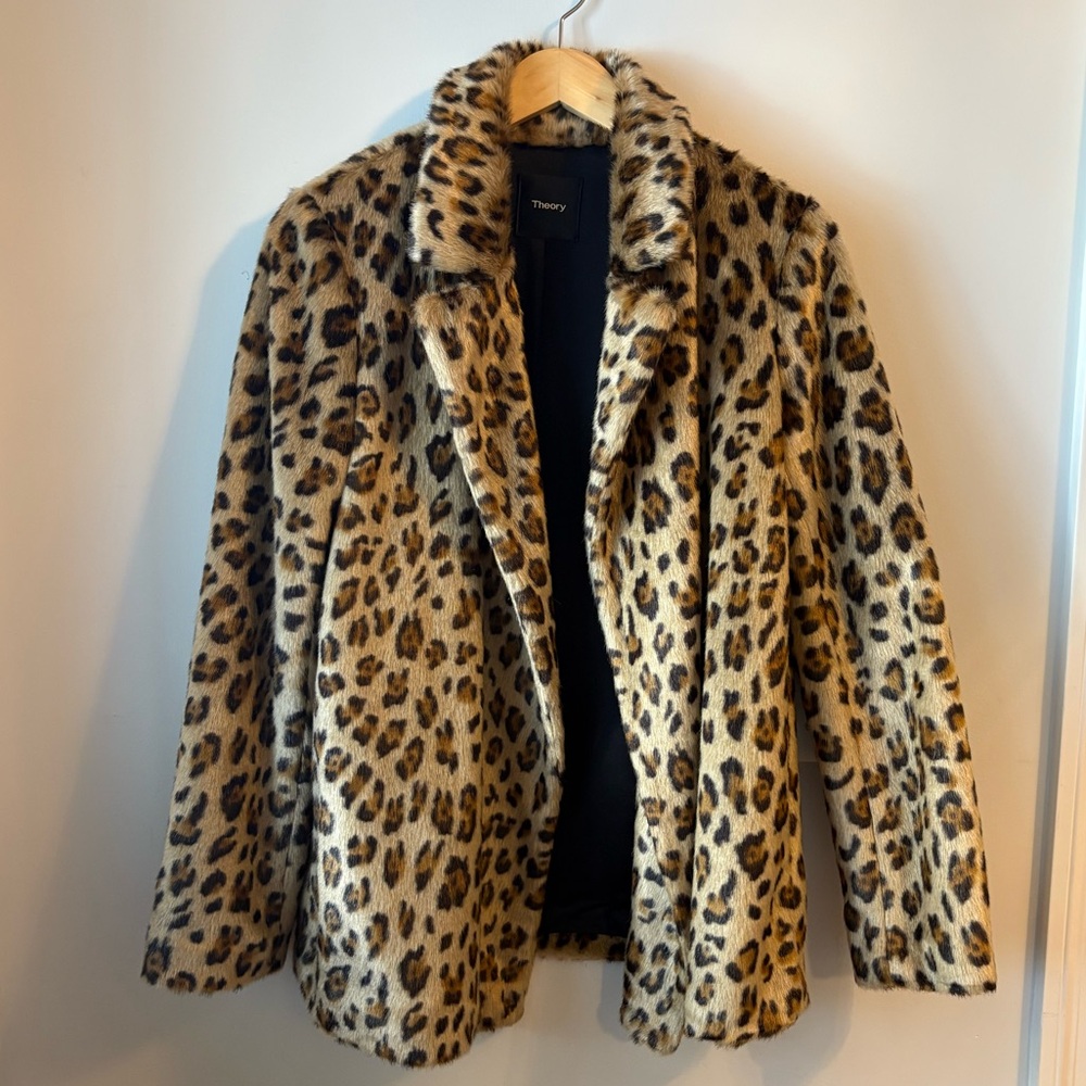 Clairene Leopard-Print Faux-Fur Coat